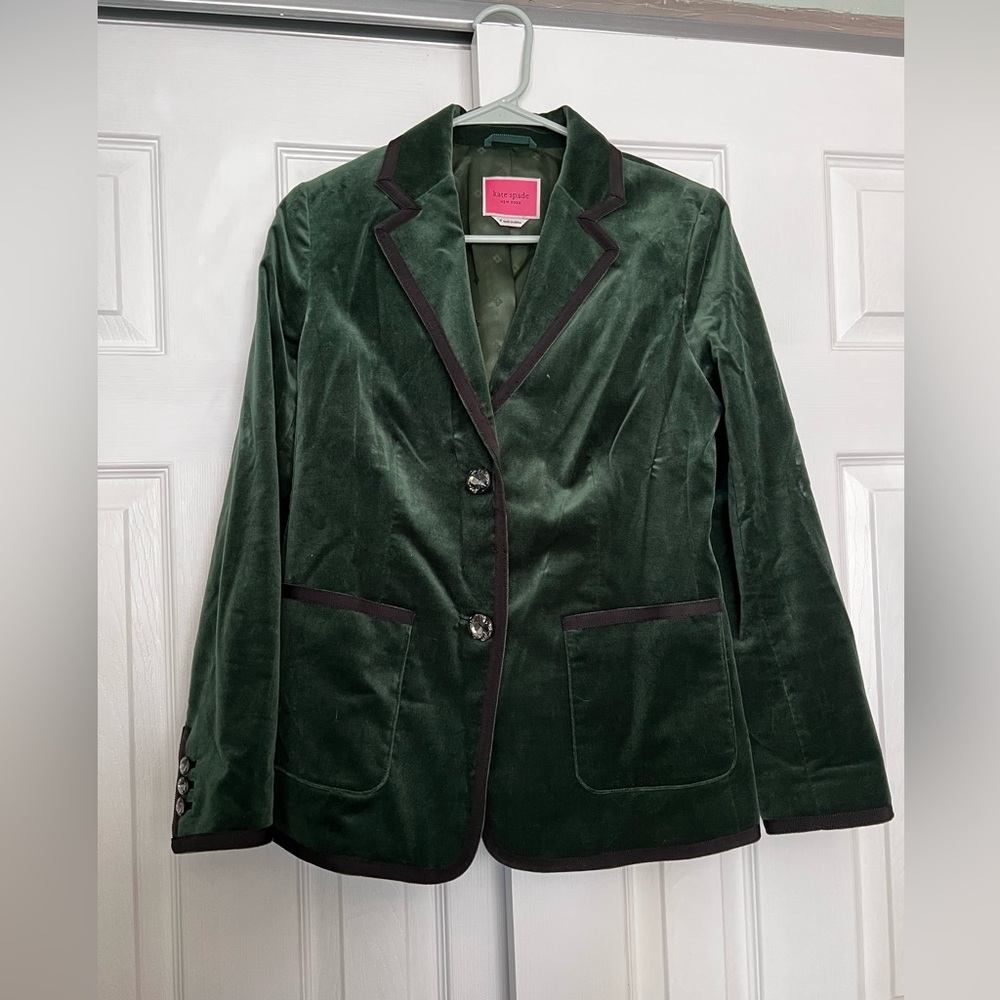 Kate Spade Green Velvet Blazer size 4